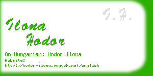 ilona hodor business card